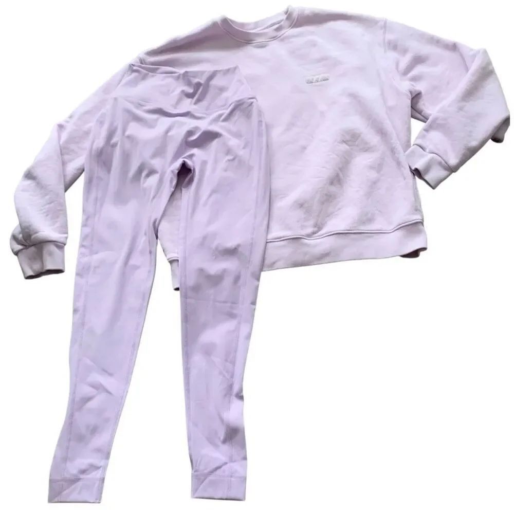 SET ACTIVE pink Airluxe Leggings & Oversized Sweatshirt Set Lot sz S